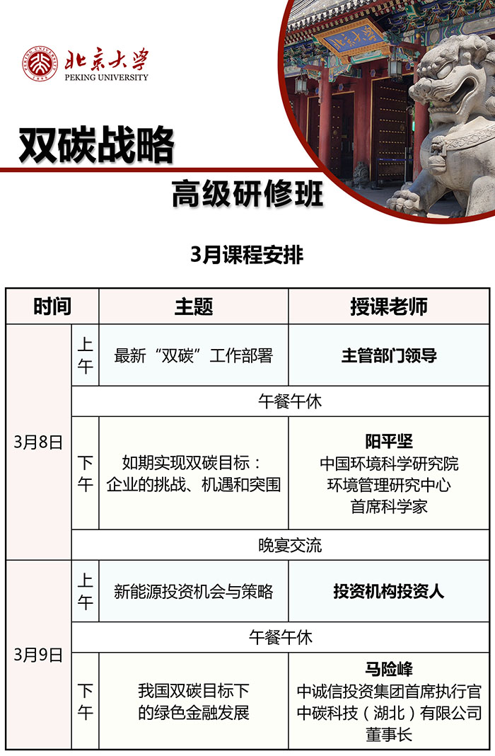 北京大学双碳战略3月8课表